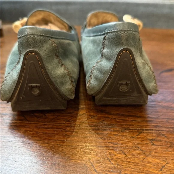 Salvatore Ferragamo Teal Suede Loafers - Picture 3 of 7